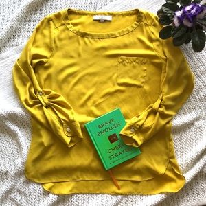 Loft Mustard Long-sleeve Blouse